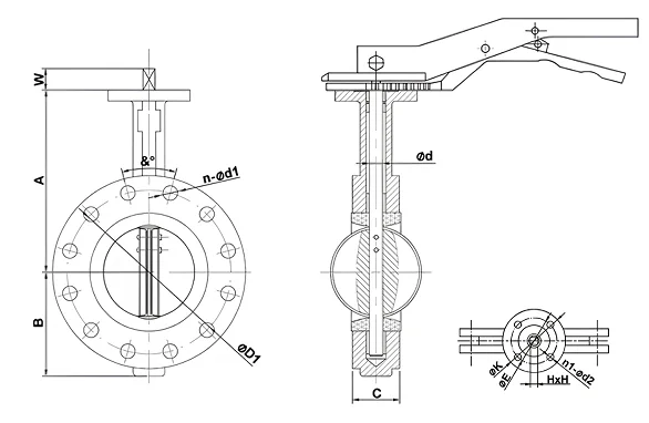 Van Bướm Mặt Bích Tecofi PN10/16 Thân Gang Dẻo DN50-DN300