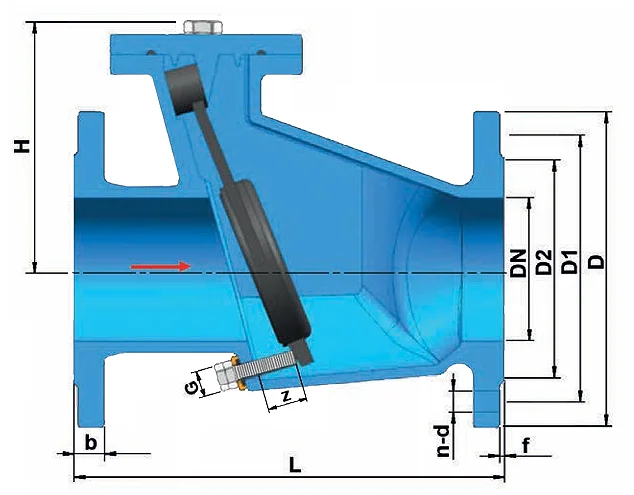 Van một chiều cánh gạt Tecofi gang GGG50/NI NBR 16 bar PN16