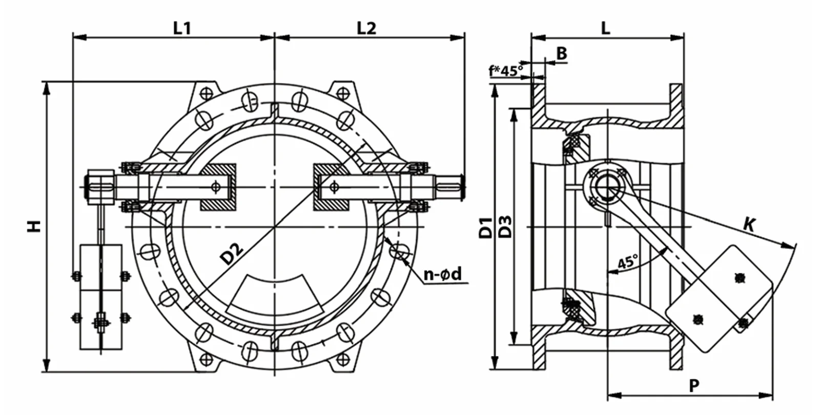Van một chiều lật TECOFI gang cầu có đối trọng PN10/16