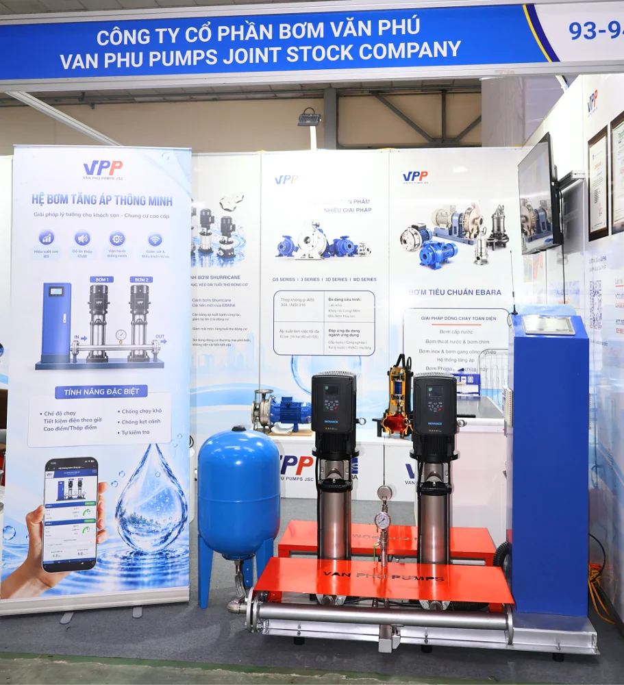 Công ty Cổ phần Bơm Văn Phú ghi dấu ấn tại Vietnam Water Week 2026 với giải pháp hệ bơm tăng áp thông minh